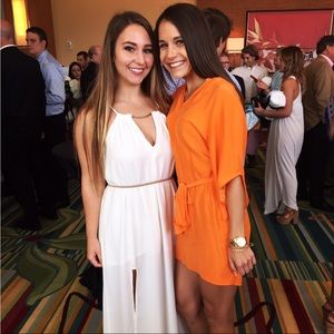 Orange XS silk mini dress with belt from Boutique Charyli- worn once